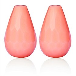 Fashion gems, lys koral, anboret, facet dråbe, 20x10mm, par.